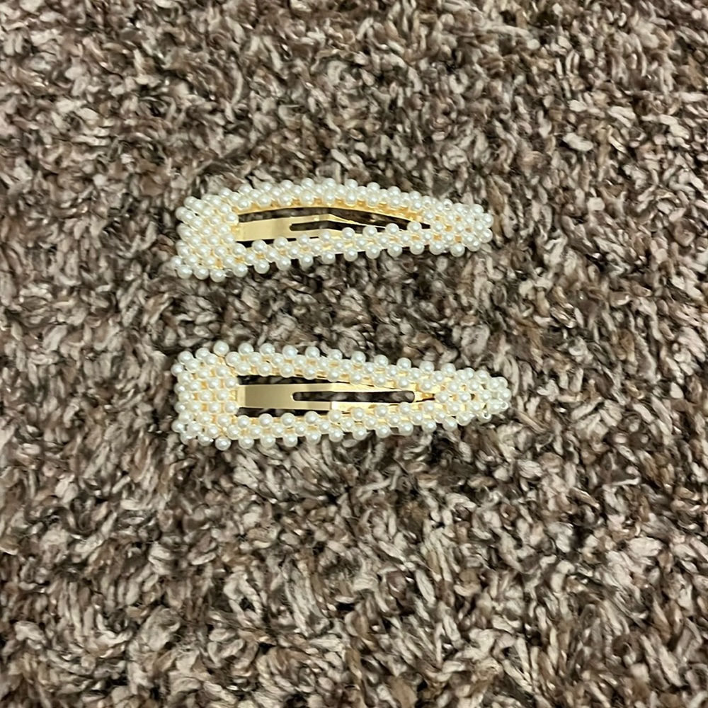 Pearl barrettes